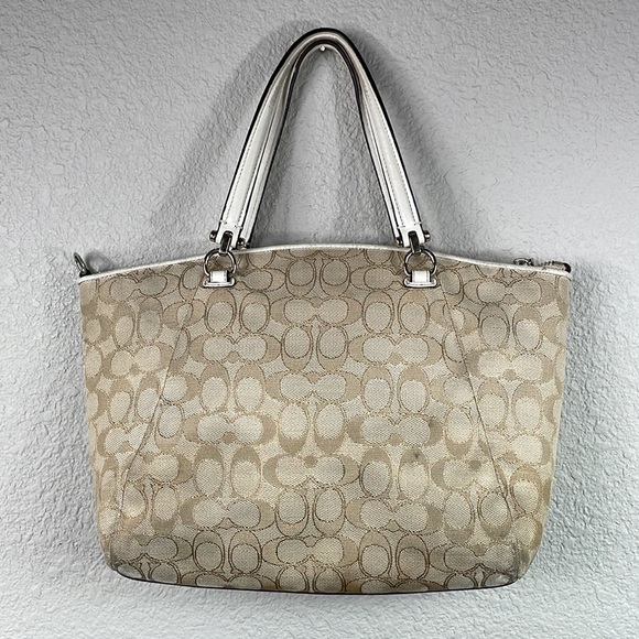 Coach Prairie Signature Jacquard Satchel Light Gold Light Khaki Chalk 36311 - Picture 2 of 14